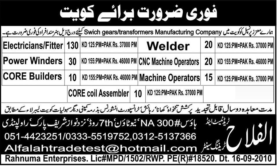 Kuwait Swiss gears and transformer manufacturing company jobs