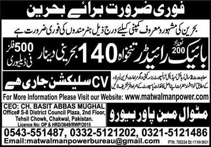 Bahrain Courier Delivery Bike Riders Jobs